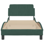 Bed Frame "Dover" Dark Green 90x200 cm Velvet