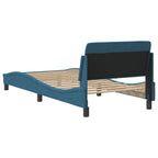 Bed Frame with Headboard "Dover" Blue 90x200 cm Velvet