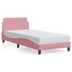 Bed Frame with Headboard "Dover" Pink 90x200 cm Velvet