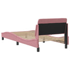 Bed Frame with Headboard "Dover" Pink 90x200 cm Velvet