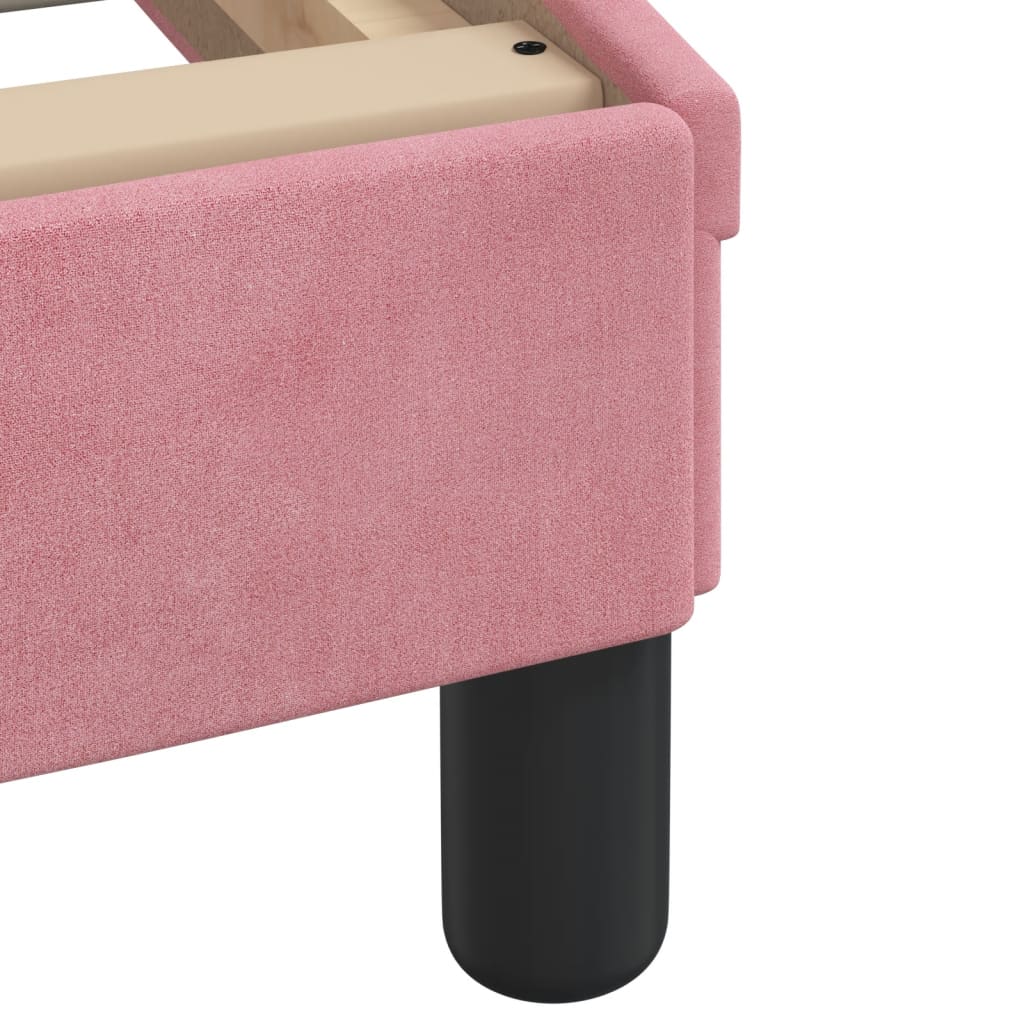 Bed Frame with Headboard "Dover" Pink 90x200 cm Velvet