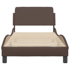 Bed Frame "Dover" Brown 90x200 cm Faux Leather