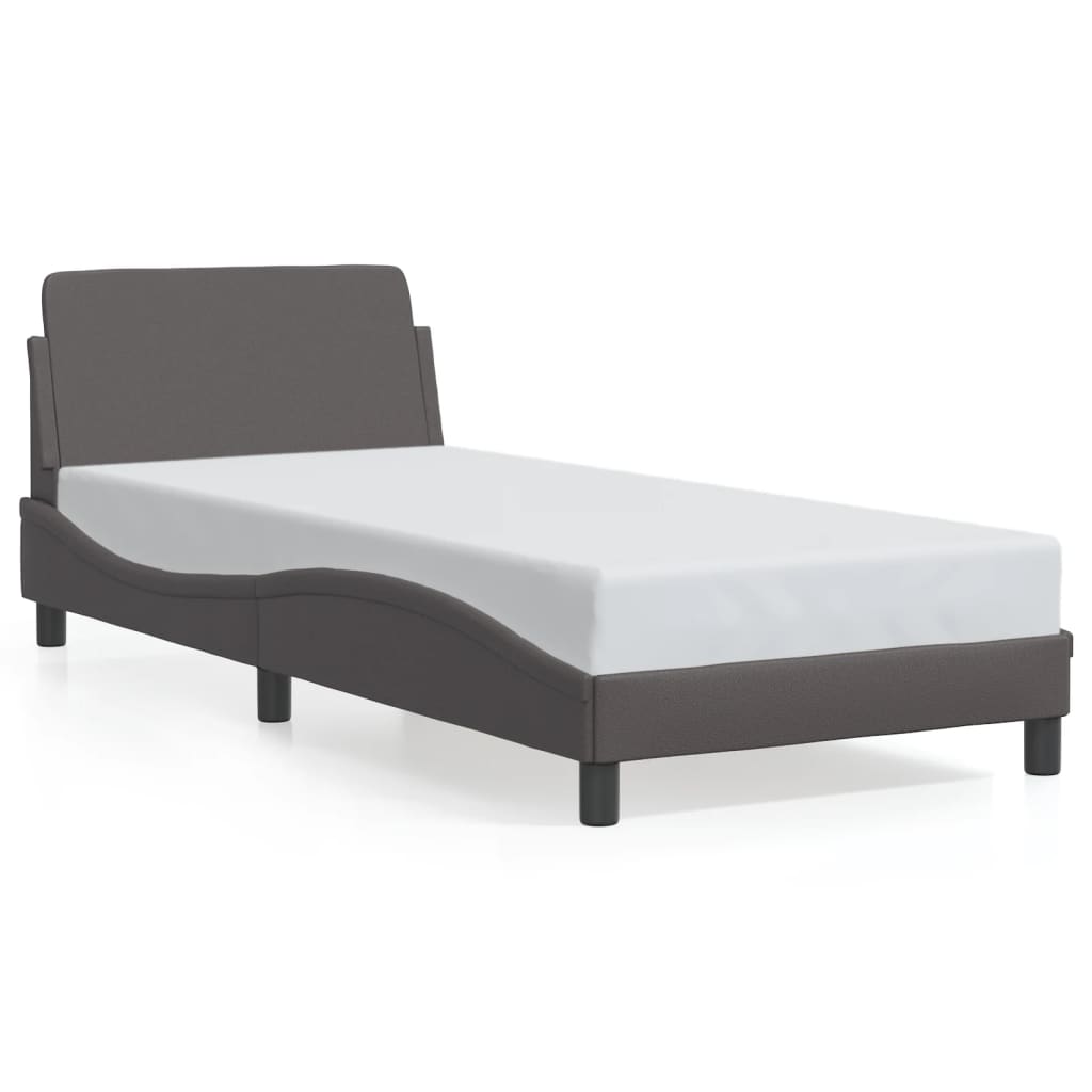 Bed Frame "Dover" Grey 90x200 cm Faux Leather