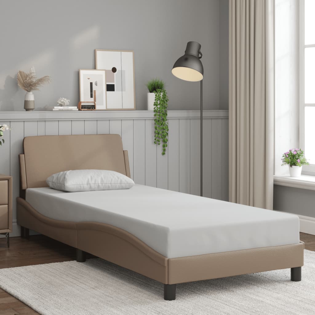 Bed Frame "Dover" Cappuccino 90x200 cm Faux Leather