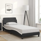 Bed Frame "Dover" Black&White 90x200 cm Faux Leather