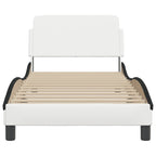 Bed Frame "Dover" White&Black 90x200 cm Faux Leather