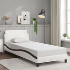 Bed Frame "Dover" White&Black 90x200 cm Faux Leather