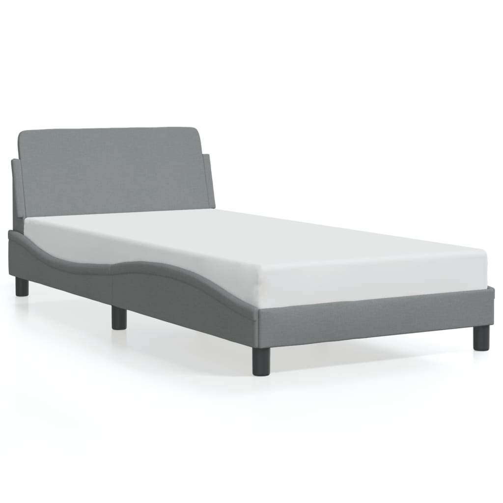 Bed Frame "Dover" Light Grey 100x200 cm Fabric