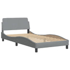 Bed Frame "Dover" Light Grey 100x200 cm Fabric