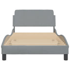 Bed Frame "Dover" Light Grey 100x200 cm Fabric
