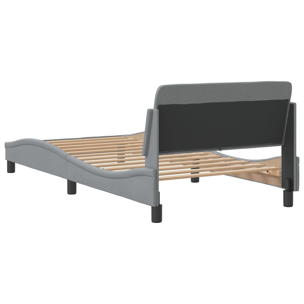 Bed Frame "Dover" Light Grey 100x200 cm Fabric