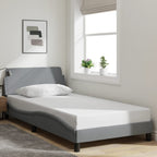 Bed Frame "Dover" Light Grey 100x200 cm Fabric