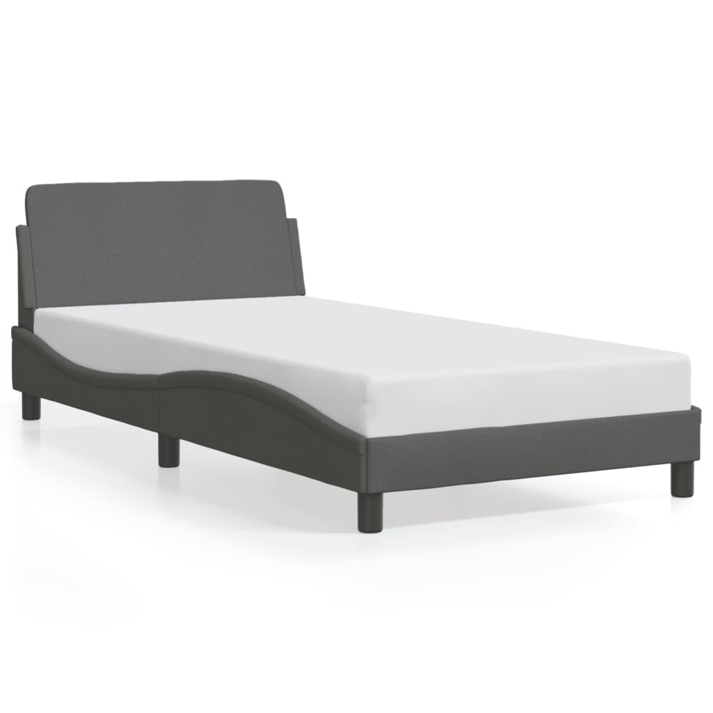 Bed Frame "Dover" Dark Grey 100x200 cm Fabric