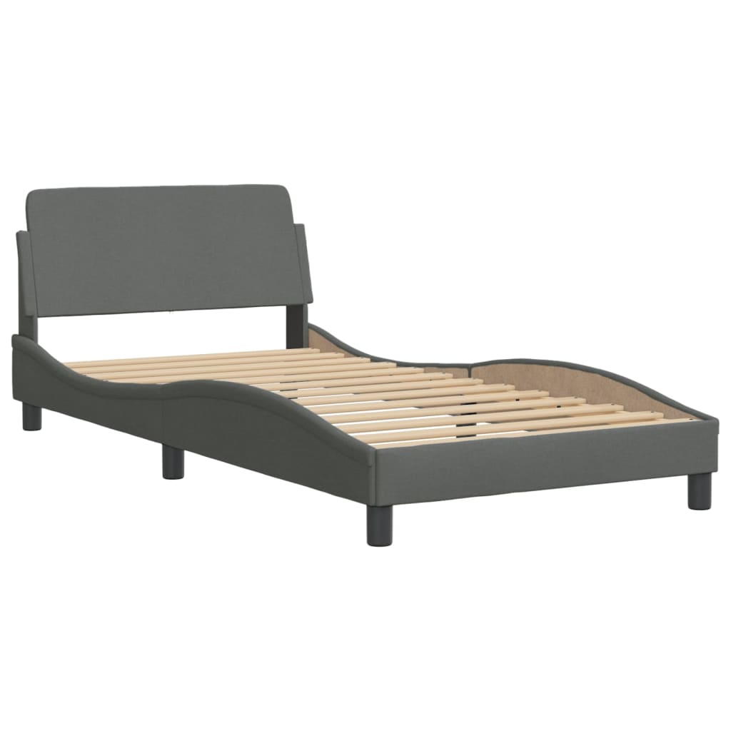 Bed Frame "Dover" Dark Grey 100x200 cm Fabric