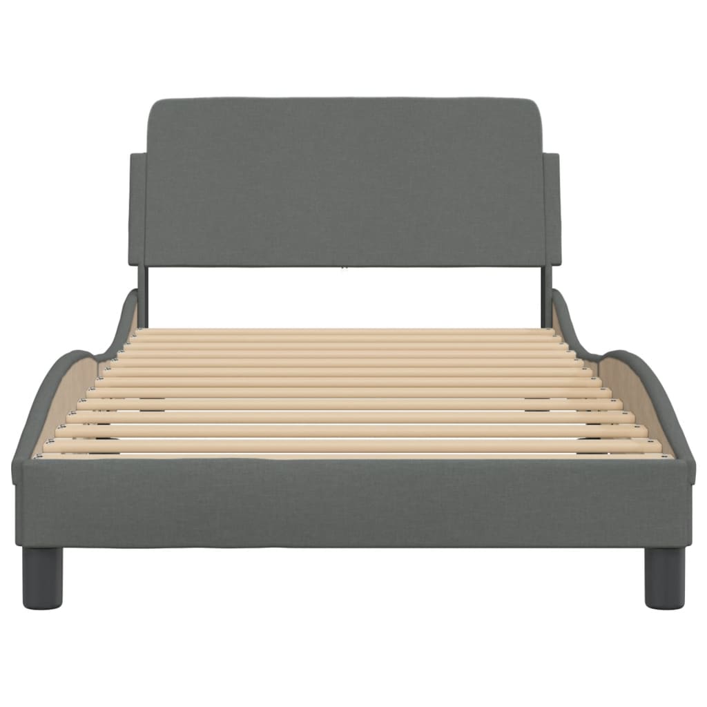 Bed Frame "Dover" Dark Grey 100x200 cm Fabric