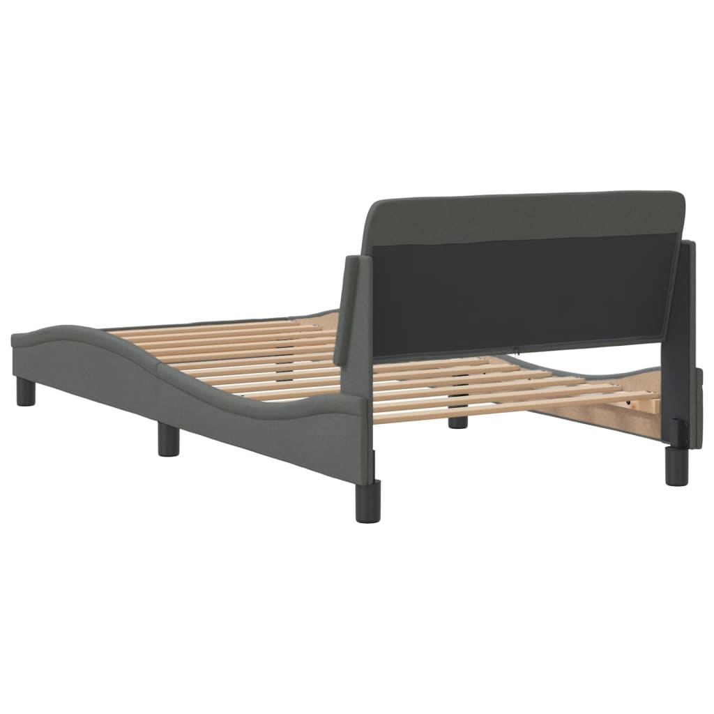 Bed Frame "Dover" Dark Grey 100x200 cm Fabric