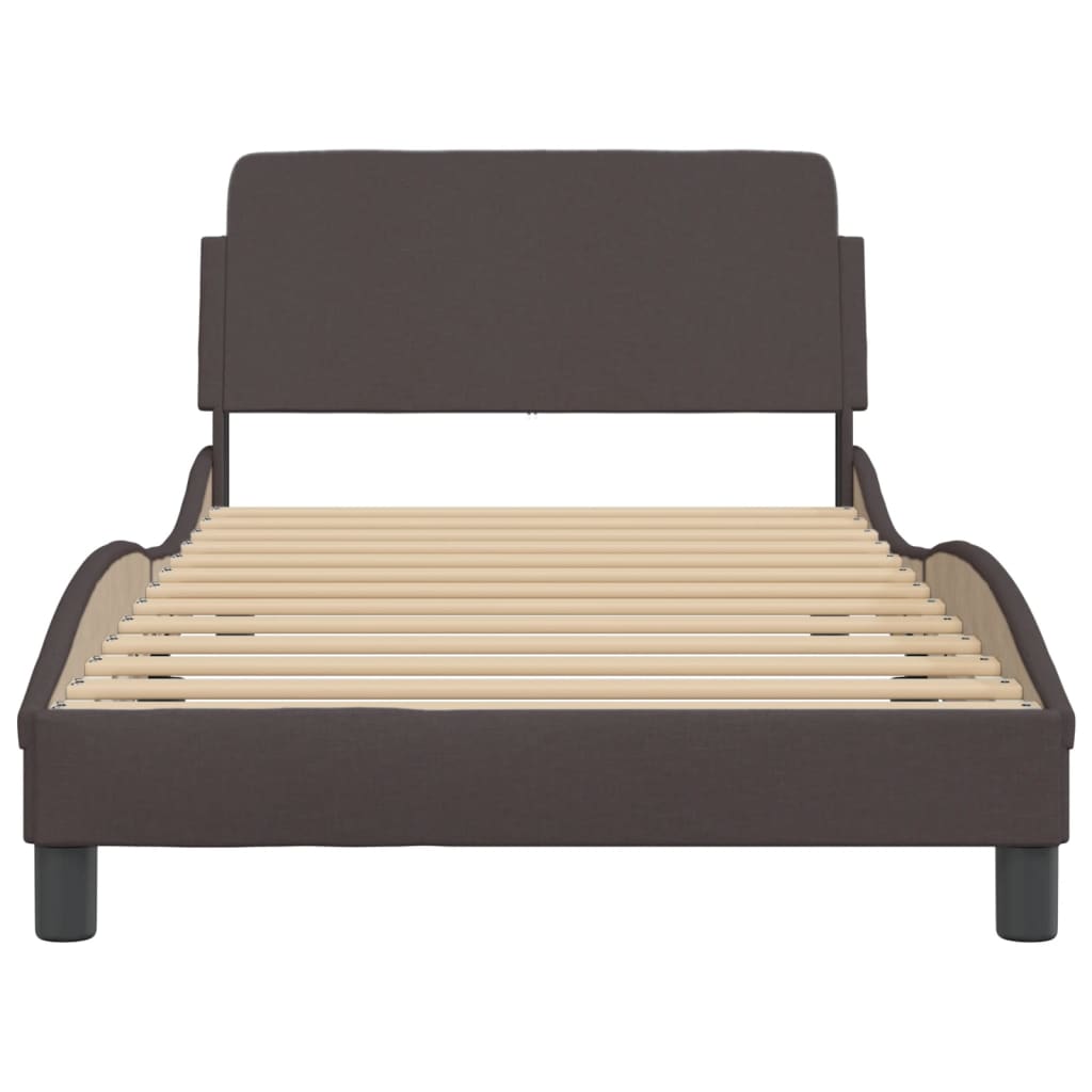 Bed Frame "Dover" Dark Brown 100x200 cm Fabric