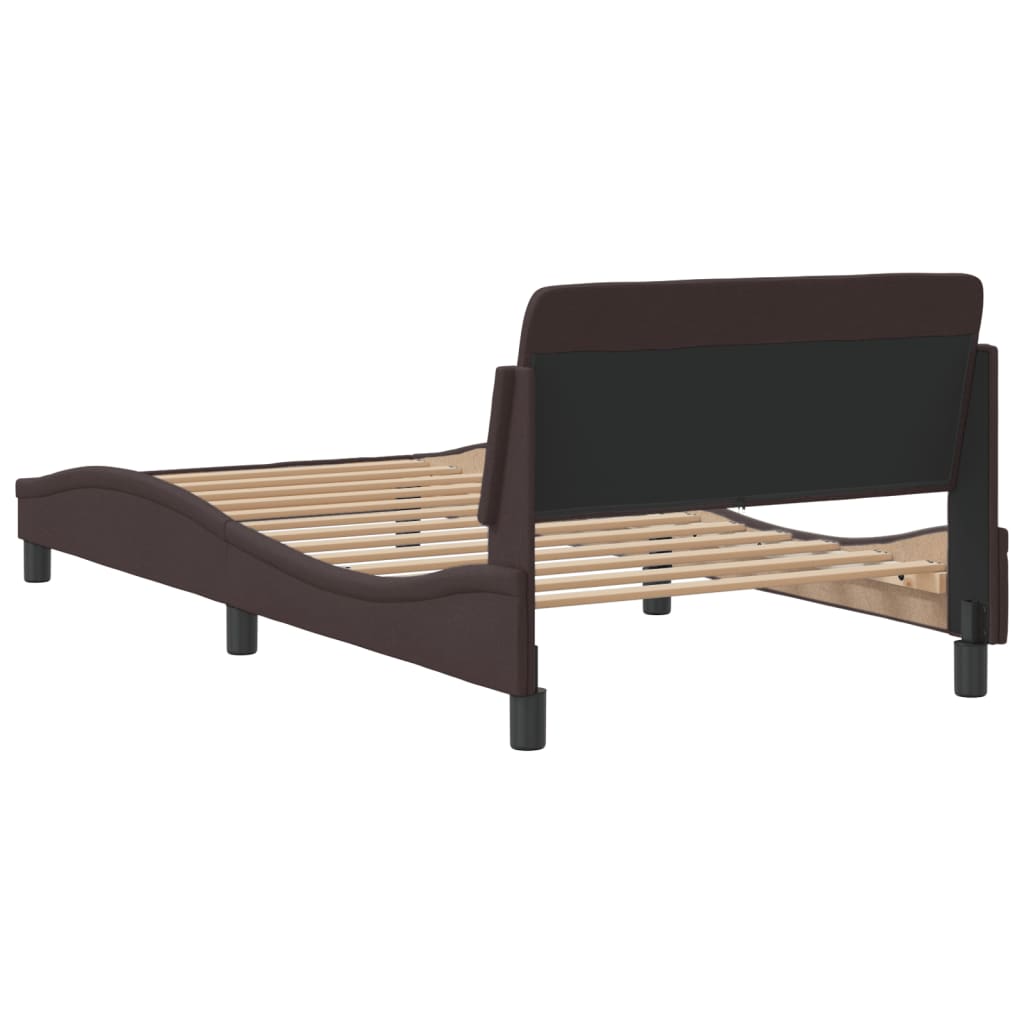 Bed Frame "Dover" Dark Brown 100x200 cm Fabric