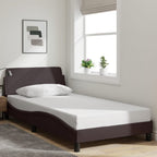 Bed Frame "Dover" Dark Brown 100x200 cm Fabric