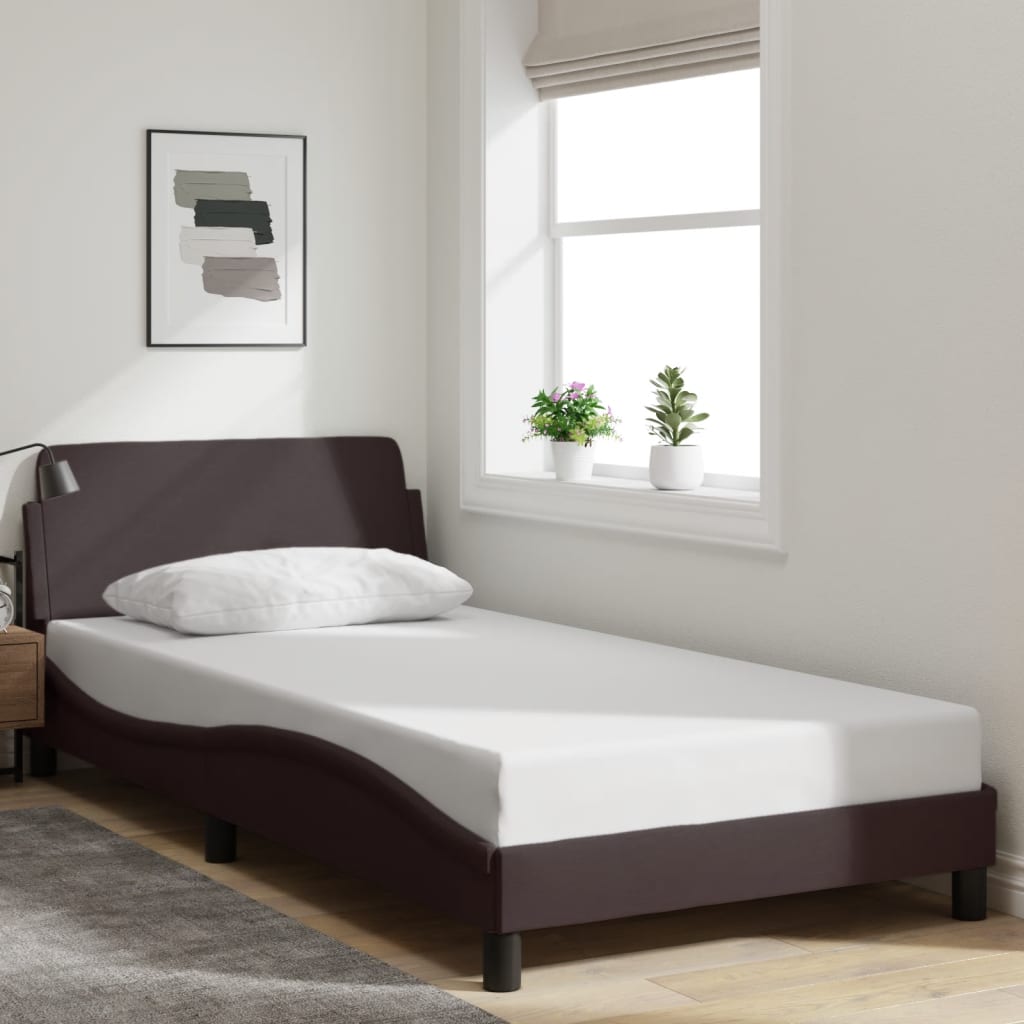 Bed Frame "Dover" Dark Brown 100x200 cm Fabric