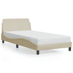 Bed Frame "Dover" Cream 100x200 cm Fabric