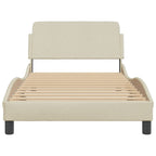 Bed Frame "Dover" Cream 100x200 cm Fabric
