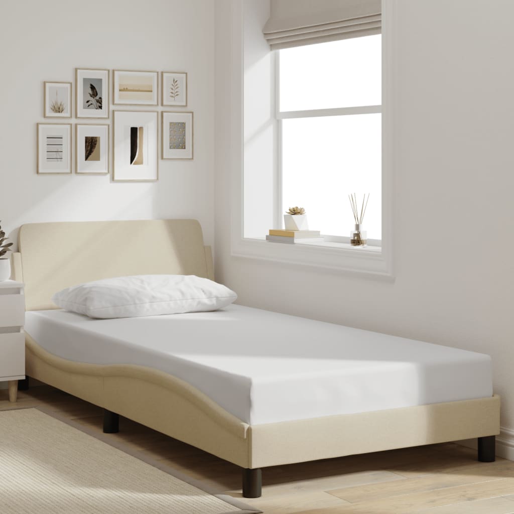 Bed Frame "Dover" Cream 100x200 cm Fabric