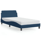 Bed Frame with Headboard "Dover" Blue 100x200 cm Fabric