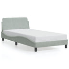 Bed Frame "Dover" Light Grey 100x200 cm Velvet