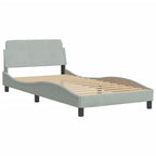 Bed Frame "Dover" Light Grey 100x200 cm Velvet
