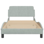 Bed Frame "Dover" Light Grey 100x200 cm Velvet