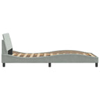 Bed Frame "Dover" Light Grey 100x200 cm Velvet