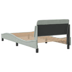 Bed Frame "Dover" Light Grey 100x200 cm Velvet