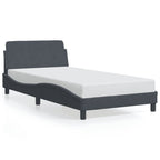 Bed Frame "Dover" Dark Grey 100x200 cm Velvet