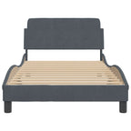 Bed Frame "Dover" Dark Grey 100x200 cm Velvet