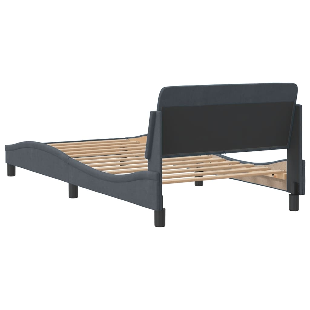 Bed Frame "Dover" Dark Grey 100x200 cm Velvet