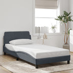 Bed Frame "Dover" Dark Grey 100x200 cm Velvet