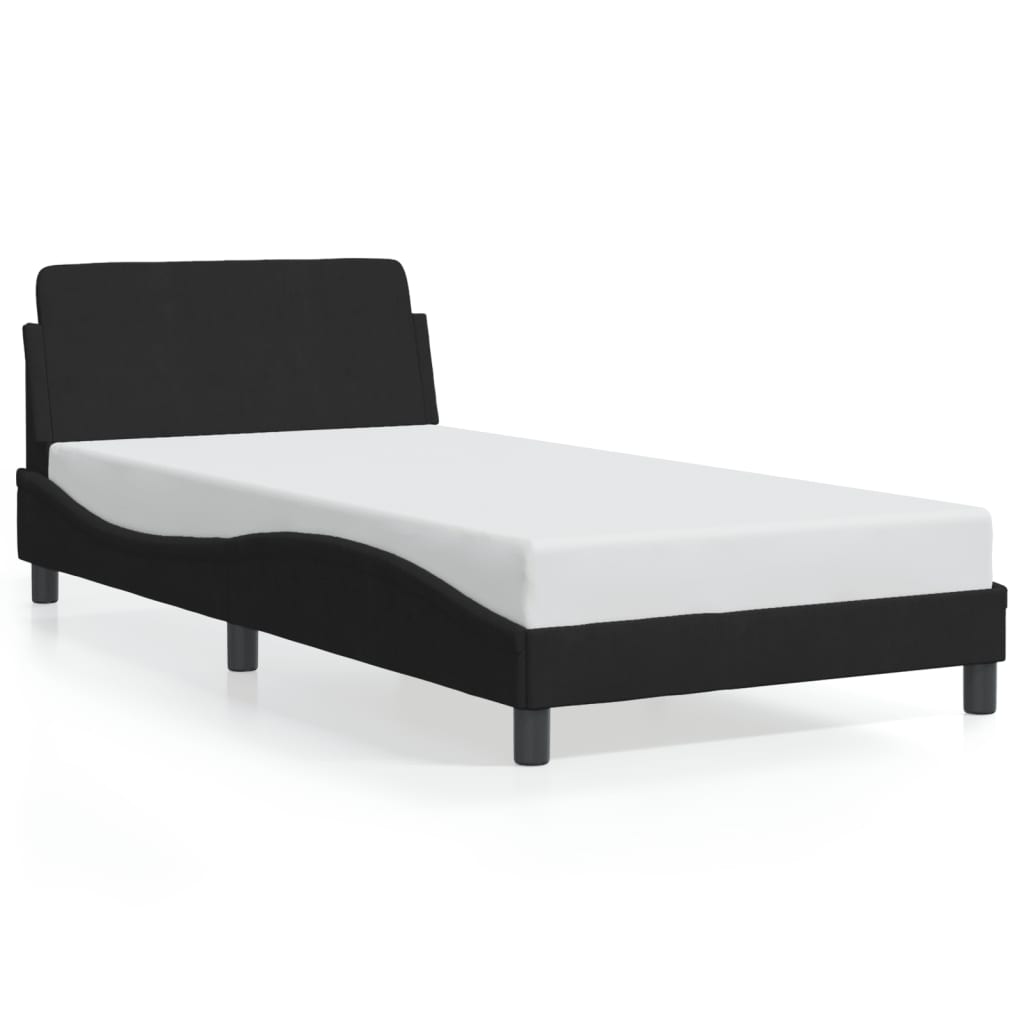 Bed Frame "Dover" Black 100x200 cm Velvet