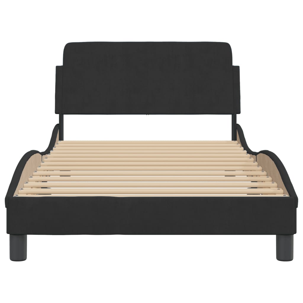 Bed Frame "Dover" Black 100x200 cm Velvet
