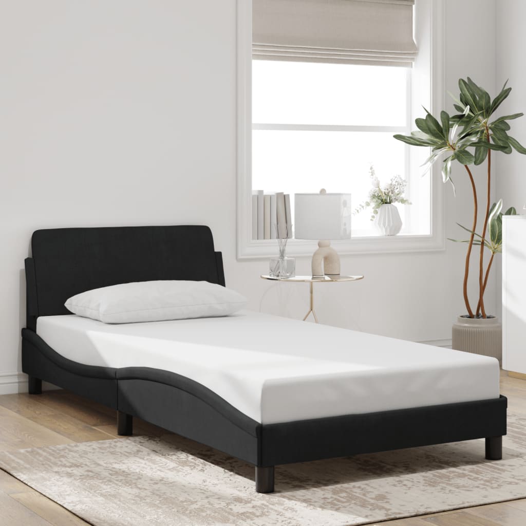 Bed Frame "Dover" Black 100x200 cm Velvet