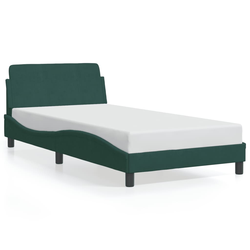 Bed Frame "Dover" Dark Green 100x200 cm Velvet