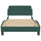 Bed Frame "Dover" Dark Green 100x200 cm Velvet