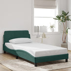 Bed Frame "Dover" Dark Green 100x200 cm Velvet