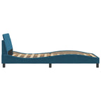 Bed Frame with Headboard "Dover" Blue 100x200 cm Velvet