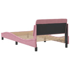 Bed Frame with Headboard "Dover" Pink 100x200 cm Velvet
