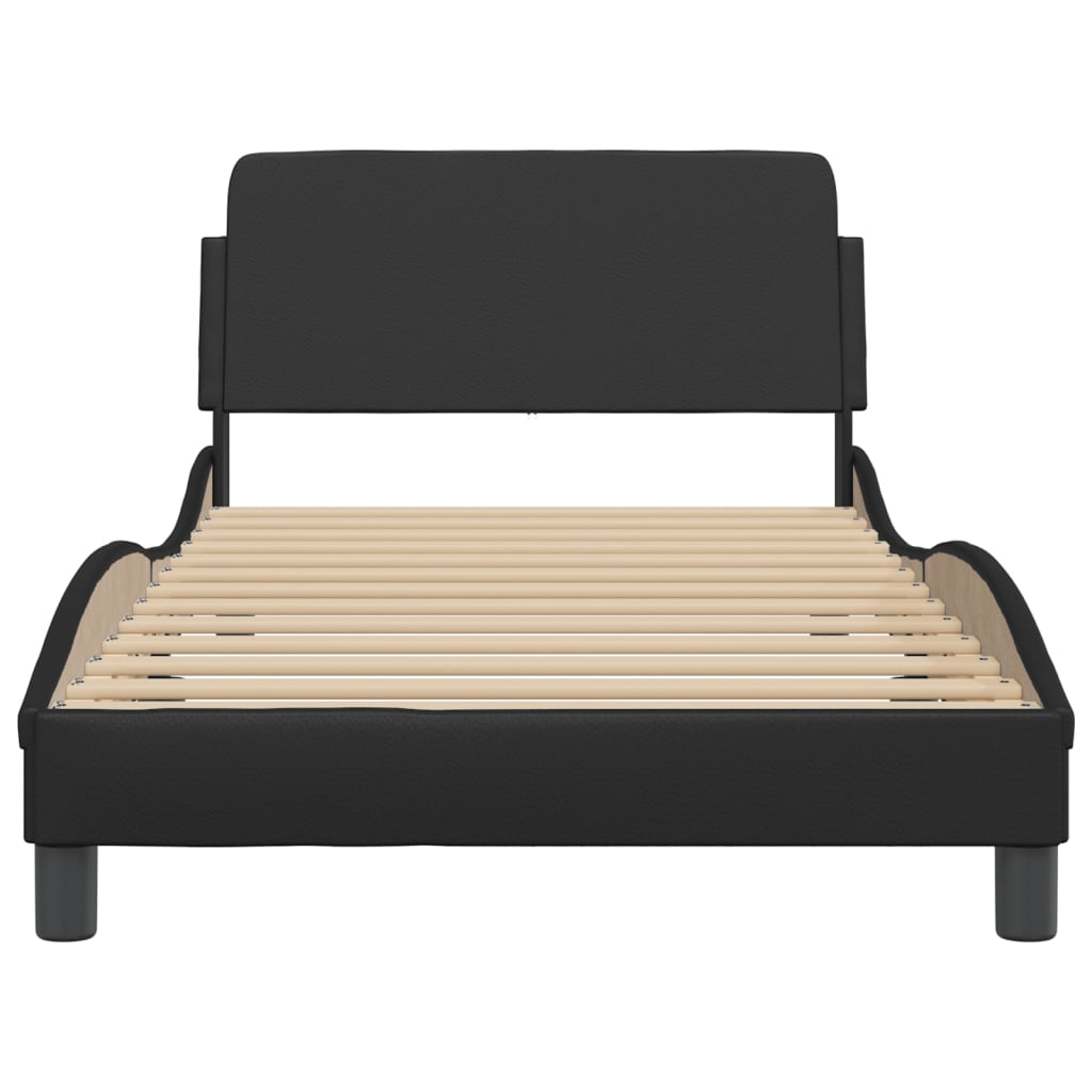 Bed Frame "Dover" Black 100x200 cm Faux Leather