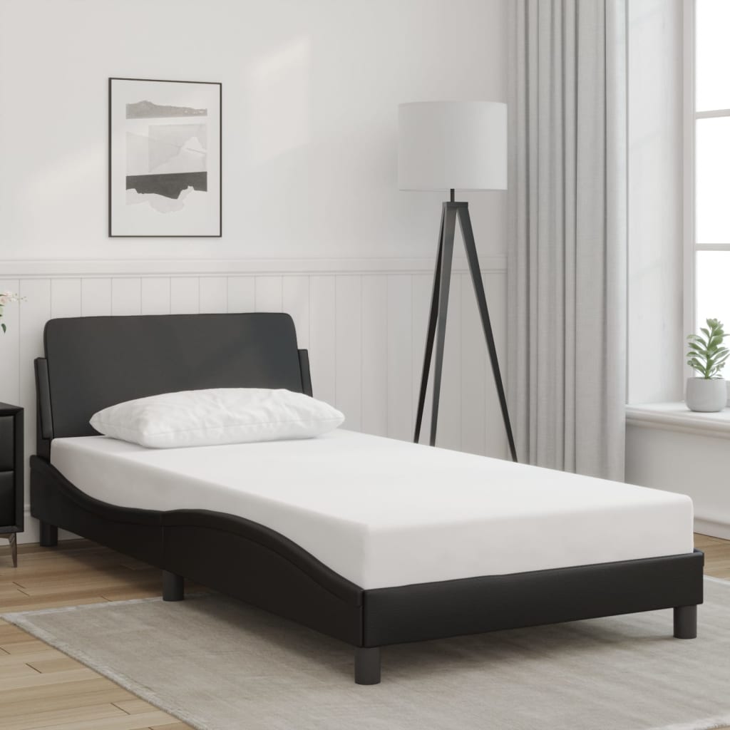 Bed Frame "Dover" Black 100x200 cm Faux Leather