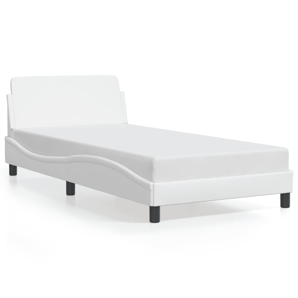 Bed Frame "Dover" White 100x200 cm Faux Leather