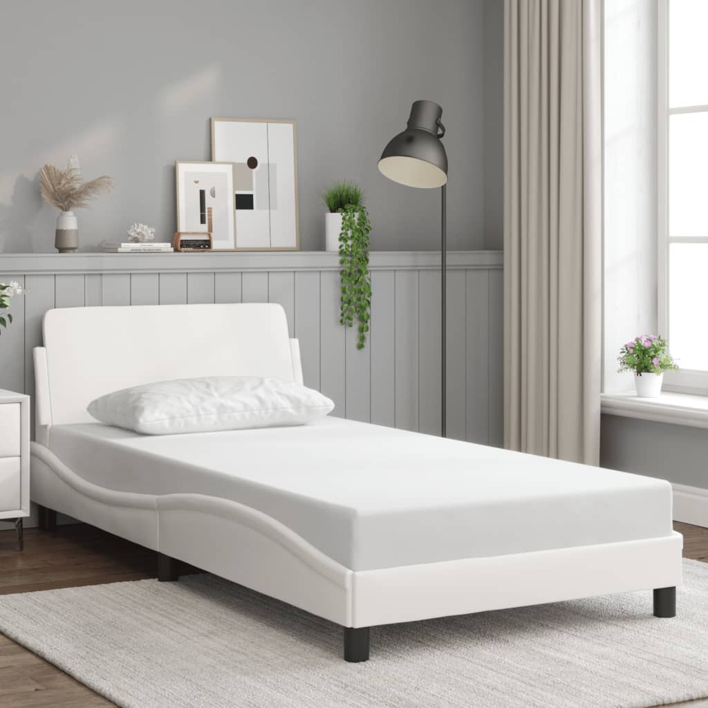 Bed Frame "Dover" White 100x200 cm Faux Leather