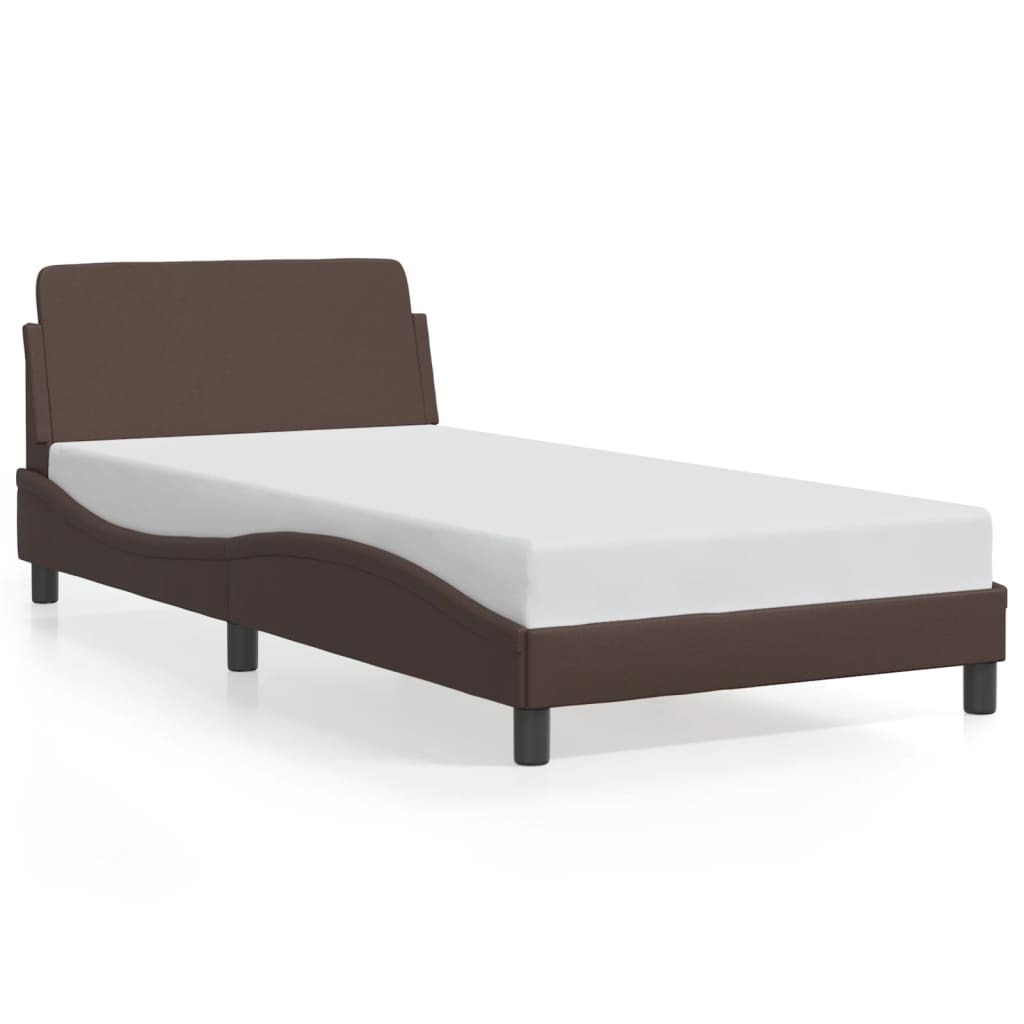 Bed Frame "Dover" Brown 100x200 cm Faux Leather